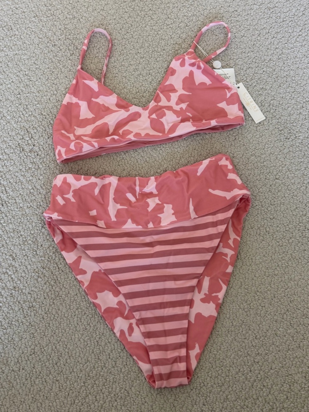 Citrine swim reversible High-Waist Bikini Set NWT